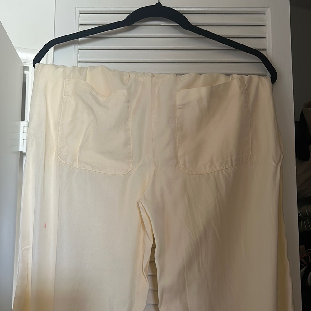 Cream Ruffled Wide-Leg Pants - Picture 7 of 7